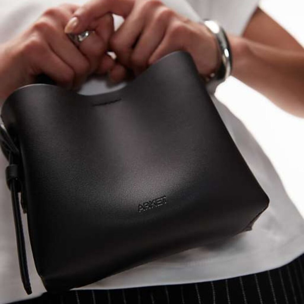 ARKET Small Genuine Leather Bag with Crossbody Straps